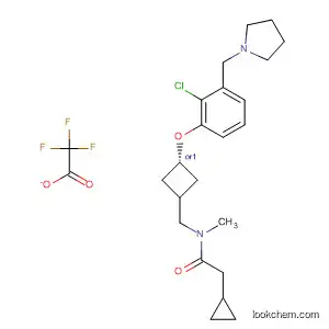 Molecular Structure of 917816-30-9 (Cyclopropaneacetamide,
N-[[trans-3-[2-chloro-3-(1-pyrrolidinylmethyl)phenoxy]cyclobutyl]methyl]-
N-methyl-, 2,2,2-trifluoroacetate (1:1))