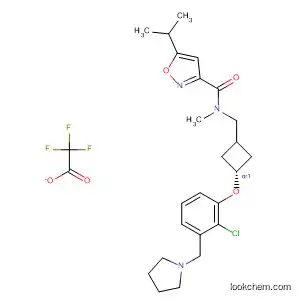 Molecular Structure of 917816-60-5 (3-Isoxazolecarboxamide,
N-[[trans-3-[2-chloro-3-(1-pyrrolidinylmethyl)phenoxy]cyclobutyl]methyl]-
N-methyl-5-(1-methylethyl)-, 2,2,2-trifluoroacetate (1:?))