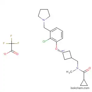 Molecular Structure of 917816-88-7 (Cyclopropanecarboxamide,
N-[[trans-3-[2-chloro-3-(1-pyrrolidinylmethyl)phenoxy]cyclobutyl]methyl]-
N-methyl-, 2,2,2-trifluoroacetate (1:1))