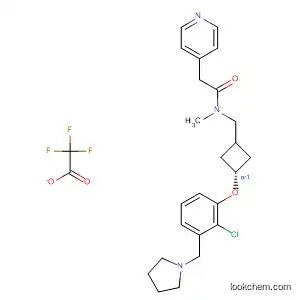 Molecular Structure of 917816-94-5 (4-Pyridineacetamide,
N-[[trans-3-[2-chloro-3-(1-pyrrolidinylmethyl)phenoxy]cyclobutyl]methyl]-
N-methyl-, 2,2,2-trifluoroacetate (1:?))