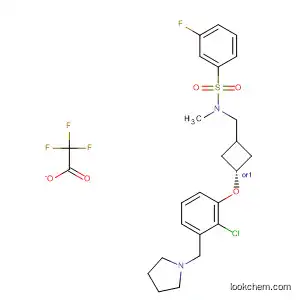 Molecular Structure of 917817-44-8 (Benzenesulfonamide,
N-[[trans-3-[2-chloro-3-(1-pyrrolidinylmethyl)phenoxy]cyclobutyl]methyl]-
3-fluoro-N-methyl-, 2,2,2-trifluoroacetate (1:1))