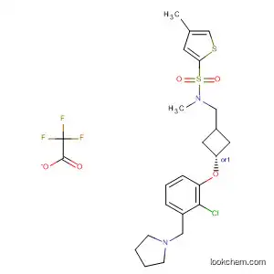 Molecular Structure of 917817-48-2 (2-Thiophenesulfonamide,
N-[[trans-3-[2-chloro-3-(1-pyrrolidinylmethyl)phenoxy]cyclobutyl]methyl]-
N,4-dimethyl-, 2,2,2-trifluoroacetate (1:1))