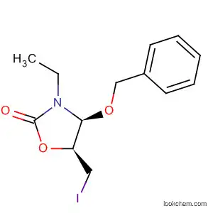 Molecular Structure of 917824-05-6 (2-Oxazolidinone, 3-ethyl-5-(iodomethyl)-4-(phenylmethoxy)-, (4S,5S)-)