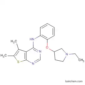Molecular Structure of 917906-63-9 (Thieno[2,3-d]pyrimidin-4-amine,
N-[2-[(1-ethyl-3-pyrrolidinyl)oxy]phenyl]-5,6-dimethyl-)