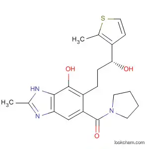 Molecular Structure of 917959-61-6 (Methanone,
[7-hydroxy-6-[(3R)-3-hydroxy-3-(2-methyl-3-thienyl)propyl]-2-methyl-1H-
benzimidazol-5-yl]-1-pyrrolidinyl-)