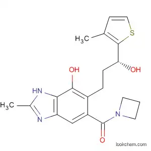 Molecular Structure of 917959-80-9 (Methanone,
1-azetidinyl[7-hydroxy-6-[(3R)-3-hydroxy-3-(3-methyl-2-thienyl)propyl]-2-
methyl-1H-benzimidazol-5-yl]-)