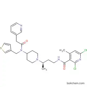 Molecular Structure of 918139-71-6 (3-Pyridineacetamide,
N-[1-[(1R)-3-[[(2,6-dichloro-4-methyl-3-pyridinyl)carbonyl]amino]-1-meth
ylpropyl]-4-piperidinyl]-N-(3-thienylmethyl)-)