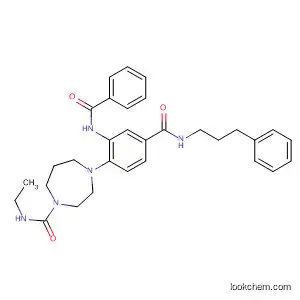 Molecular Structure of 918308-42-6 (1H-1,4-Diazepine-1-carboxamide,
4-[2-(benzoylamino)-4-[[(3-phenylpropyl)amino]carbonyl]phenyl]-N-ethyl
hexahydro-)