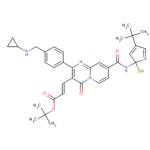 2-Propenoic acid,  3-[2-[4-[(cyclopropylamino)methyl]phenyl]-8-[[[4-(1,1-dimethylethyl)-2-thi  azolyl]amino]carbonyl]-4-oxo-4H-pyrido[1,2-a]pyrimidin-3-yl]-,  1,1-dimethylethyl ester, (2E)-