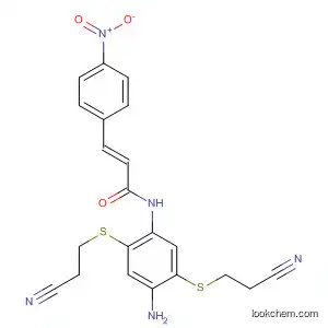 Molecular Structure of 918310-03-9 (2-Propenamide,
N-[4-amino-2,5-bis[(2-cyanoethyl)thio]phenyl]-3-(4-nitrophenyl)-, (2E)-)