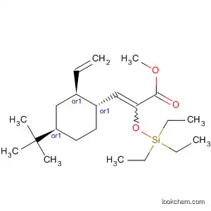Molecular Structure of 918410-78-3 (2-Propenoic acid,
3-[(1R,2S,4R)-4-(1,1-dimethylethyl)-2-ethenylcyclohexyl]-2-[(triethylsilyl)
oxy]-, methyl ester, rel-)