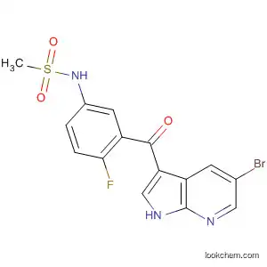 Molecular Structure of 918504-36-6 (Methanesulfonamide,
N-[3-[(5-bromo-1H-pyrrolo[2,3-b]pyridin-3-yl)carbonyl]-4-fluorophenyl]-)