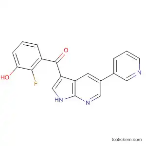 Molecular Structure of 918504-73-1 (Methanone,
(2-fluoro-3-hydroxyphenyl)[5-(3-pyridinyl)-1H-pyrrolo[2,3-b]pyridin-3-yl]-)