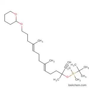 Molecular Structure of 918530-76-4 (2H-Pyran,
2-[[(4E,8E)-12-[[(1,1-dimethylethyl)dimethylsilyl]oxy]-4,8,12-trimethyl-4,8
-tetradecadien-13-yn-1-yl]oxy]tetrahydro-)