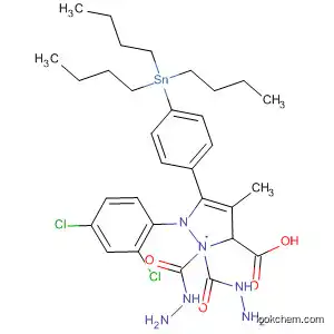 Molecular Structure of 918531-56-3 (1H-Pyrazole-3-carboxylic acid,
1-(2,4-dichlorophenyl)-4-methyl-5-[4-(tributylstannyl)phenyl]-,
2,2-dimethylhydrazide)