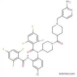 Molecular Structure of 918531-96-1 (Benzamide,
N-[1-[[1-[(2-amino-4-pyridinyl)methyl]-4-piperidinyl]carbonyl]-4-piperidin
yl]-N-[4-chloro-2-[(2,4,6-trifluorobenzoyl)amino]phenyl]-2,4,6-trifluoro-)