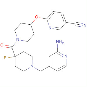 3-Pyridinecarbonitrile,  6-[[1-[[1-[(2-amino-4-pyridinyl)methyl]-4-fluoro-4-piperidinyl]carbonyl]-4-  piperidinyl]oxy]-