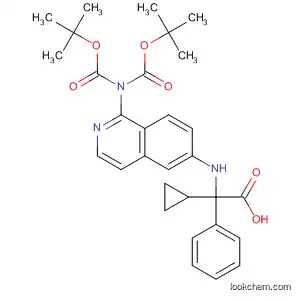 Molecular Structure of 918811-65-1 (Benzeneacetic acid,
a-[[1-[bis[(1,1-dimethylethoxy)carbonyl]amino]-6-isoquinolinyl]amino]-3-
cyclopropyl-)