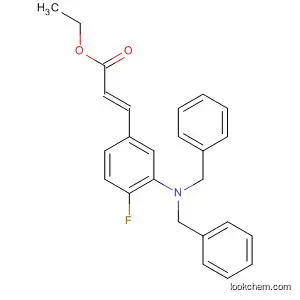 Molecular Structure of 918811-76-4 (2-Propenoic acid, 3-[3-[bis(phenylmethyl)amino]-4-fluorophenyl]-, ethyl
ester, (2E)-)
