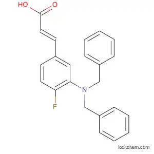 Molecular Structure of 918811-77-5 (2-Propenoic acid, 3-[3-[bis(phenylmethyl)amino]-4-fluorophenyl]-, (2E)-)