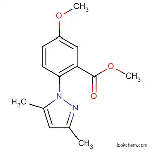 Molecular Structure of 918812-44-9 (Benzoic acid, 2-(3,5-dimethyl-1H-pyrazol-1-yl)-5-methoxy-, methyl ester)
