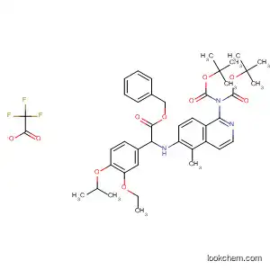 Molecular Structure of 918812-69-8 (Benzeneacetic acid,
a-[[1-[bis[(1,1-dimethylethoxy)carbonyl]amino]-5-methyl-6-isoquinolinyl]
amino]-3-ethoxy-4-(1-methylethoxy)-, phenylmethyl ester,
2,2,2-trifluoroacetate (1:1))