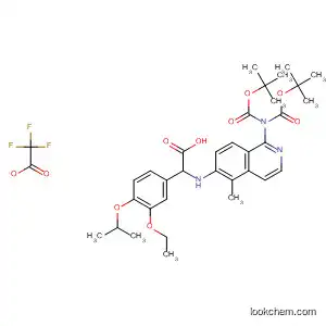 Molecular Structure of 918812-71-2 (Benzeneacetic acid,
a-[[1-[bis[(1,1-dimethylethoxy)carbonyl]amino]-5-methyl-6-isoquinolinyl]
amino]-3-ethoxy-4-(1-methylethoxy)-, 2,2,2-trifluoroacetate (1:1))