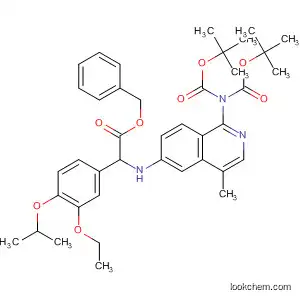 Molecular Structure of 918812-91-6 (Benzeneacetic acid,
a-[[1-[bis[(1,1-dimethylethoxy)carbonyl]amino]-4-methyl-6-isoquinolinyl]
amino]-3-ethoxy-4-(1-methylethoxy)-, phenylmethyl ester)