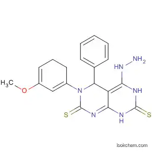 Molecular Structure of 918889-56-2 (Pyrimido[4,5-d]pyrimidine-2,7(1H,3H)-dithione,
4-hydrazinyl-5,6-dihydro-6-(3-methoxyphenyl)-5-phenyl-)
