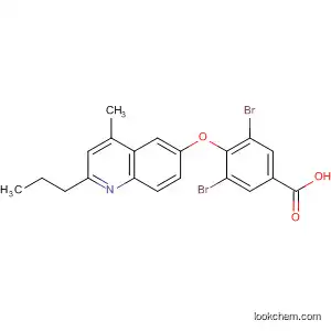 Molecular Structure of 918946-64-2 (Benzoic acid, 3,5-dibromo-4-[(4-methyl-2-propyl-6-quinolinyl)oxy]-)