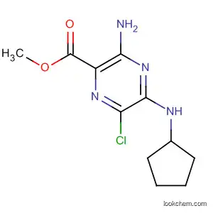 Molecular Structure of 1149-05-9 (Pyrazinecarboxylic acid, 3-amino-6-chloro-5-(cyclopentylamino)-,
methyl ester)
