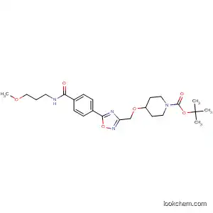 Molecular Structure of 918966-56-0 (1-Piperidinecarboxylic acid,
4-[[5-[4-[[(3-methoxypropyl)amino]carbonyl]phenyl]-1,2,4-oxadiazol-3-yl]
methoxy]-, 1,1-dimethylethyl ester)
