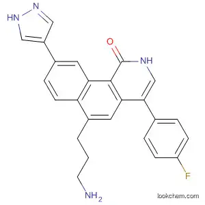 Molecular Structure of 919292-02-7 (Benz[h]isoquinolin-1(2H)-one,
6-(3-aminopropyl)-4-(4-fluorophenyl)-9-(1H-pyrazol-4-yl)-)