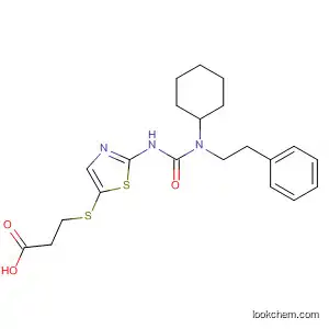 Molecular Structure of 919797-36-7 (Propanoic acid,
3-[[2-[[[cyclohexyl(2-phenylethyl)amino]carbonyl]amino]-5-thiazolyl]thio]-)