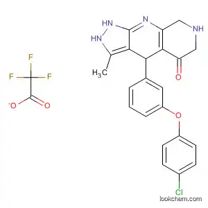 Molecular Structure of 920533-50-2 (5H-Pyrazolo[3,4-b][1,7]naphthyridin-5-one,
4-[3-(4-chlorophenoxy)phenyl]-1,2,4,6,7,8-hexahydro-3-methyl-,
2,2,2-trifluoroacetate (1:1))