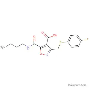 Molecular Structure of 920750-46-5 (4-Isoxazolecarboxylic  acid,  5-[(butylamino)carbonyl]-3-[[(4-fluorophenyl)thio]methyl]-)