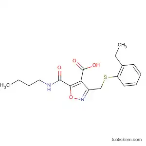 Molecular Structure of 920750-76-1 (4-Isoxazolecarboxylic  acid,  5-[(butylamino)carbonyl]-3-[[(2-ethylphenyl)thio]methyl]-)