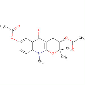 Molecular Structure of 19793-85-2 (5H-Pyrano[2,3-b]quinolin-5-one,
3,7-bis(acetyloxy)-2,3,4,10-tetrahydro-2,2,10-trimethyl-, (S)-)