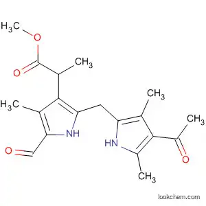 Molecular Structure of 30193-27-2 (1H-Pyrrole-3-propanoic acid,
2-[(4-acetyl-3,5-dimethyl-1H-pyrrol-2-yl)methyl]-5-formyl-4-methyl-,
methyl ester)
