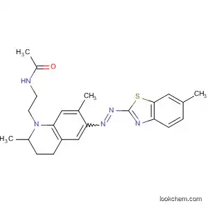 Molecular Structure of 39821-87-9 (Acetamide,
N-[2-[3,4-dihydro-2,7-dimethyl-6-[(6-methyl-2-benzothiazolyl)azo]-1(2H)
-quinolinyl]ethyl]-)