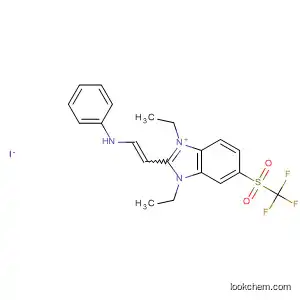 Molecular Structure of 4589-63-3 (1H-Benzimidazolium,
1,3-diethyl-2-[2-(phenylamino)ethenyl]-5-[(trifluoromethyl)sulfonyl]-,
iodide)