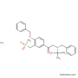 Molecular Structure of 50910-09-3 (Ethanone,
2-[(1,1-dimethylethyl)(phenylmethyl)amino]-1-[3-[(methylsulfonyl)methyl]-
4-(phenylmethoxy)phenyl]-, hydrochloride)