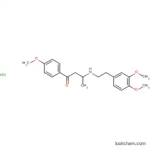 Molecular Structure of 51062-17-0 (1-Butanone,
3-[[2-(3,4-dimethoxyphenyl)ethyl]amino]-1-(4-methoxyphenyl)-,
hydrochloride)