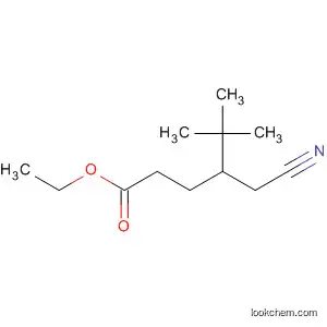 Molecular Structure of 52162-20-6 (Hexanoic acid, 4-(cyanomethyl)-5,5-dimethyl-, ethyl ester)