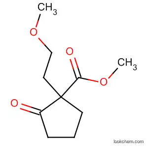 Molecular Structure of 52487-90-8 (Cyclopentanecarboxylic acid, 1-(2-methoxyethyl)-2-oxo-, methyl ester)