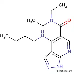Molecular Structure of 52872-01-2 (1H-Pyrazolo[3,4-b]pyridine-5-carboxamide, 4-(butylamino)-N,N-diethyl-)