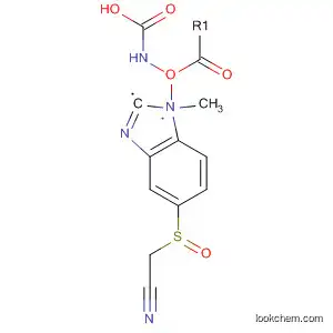 Molecular Structure of 54029-42-4 (Carbamic acid, [5-[(cyanomethyl)sulfinyl]-1H-benzimidazol-2-yl]-, methyl
ester)