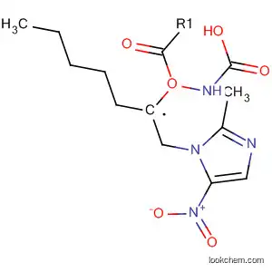Molecular Structure of 55455-48-6 (Carbamic acid, [2-(2-methyl-5-nitro-1H-imidazol-1-yl)ethyl]-, pentyl
ester)
