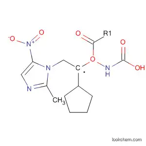 Molecular Structure of 55455-50-0 (Carbamic acid, [2-(2-methyl-5-nitro-1H-imidazol-1-yl)ethyl]-, cyclopentyl
ester)