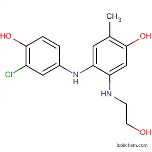 Molecular Structure of 57524-49-9 (Phenol,
4-[(3-chloro-4-hydroxyphenyl)amino]-5-[(2-hydroxyethyl)amino]-2-methyl
-)